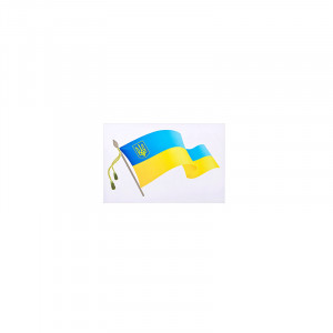 Наклейка Україна "Шеврон" на скло трикутник 100х150 мм