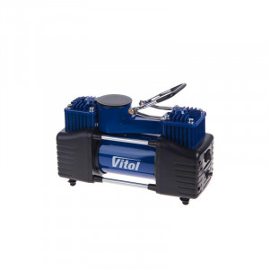 Компрессор ViTOL K-72 150psi/25Amp/90л/2 цилиндра/шланг 5,0м/клеммы/с дефлятором (K-72)