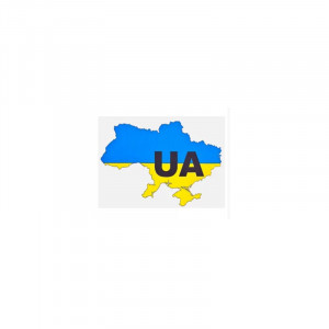 Наклейка Україна "Мапа" на скло трикутник 100х140 мм