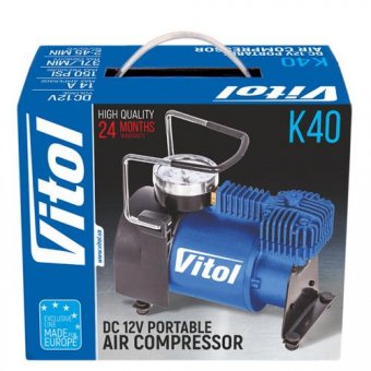 Компрессор ViTOL K-40 150psi/14Amp/37л/прикуриватель (K-40)