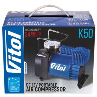 Компрессор ViTOL K-50 150psi/15Amp/40л/прикуриватель (K-50)