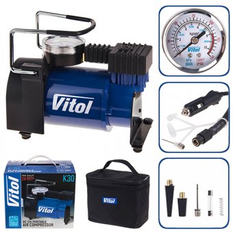 Компрессор ViTOL K-30 150psi/14Amp/37л/прикуриватель (K-30)